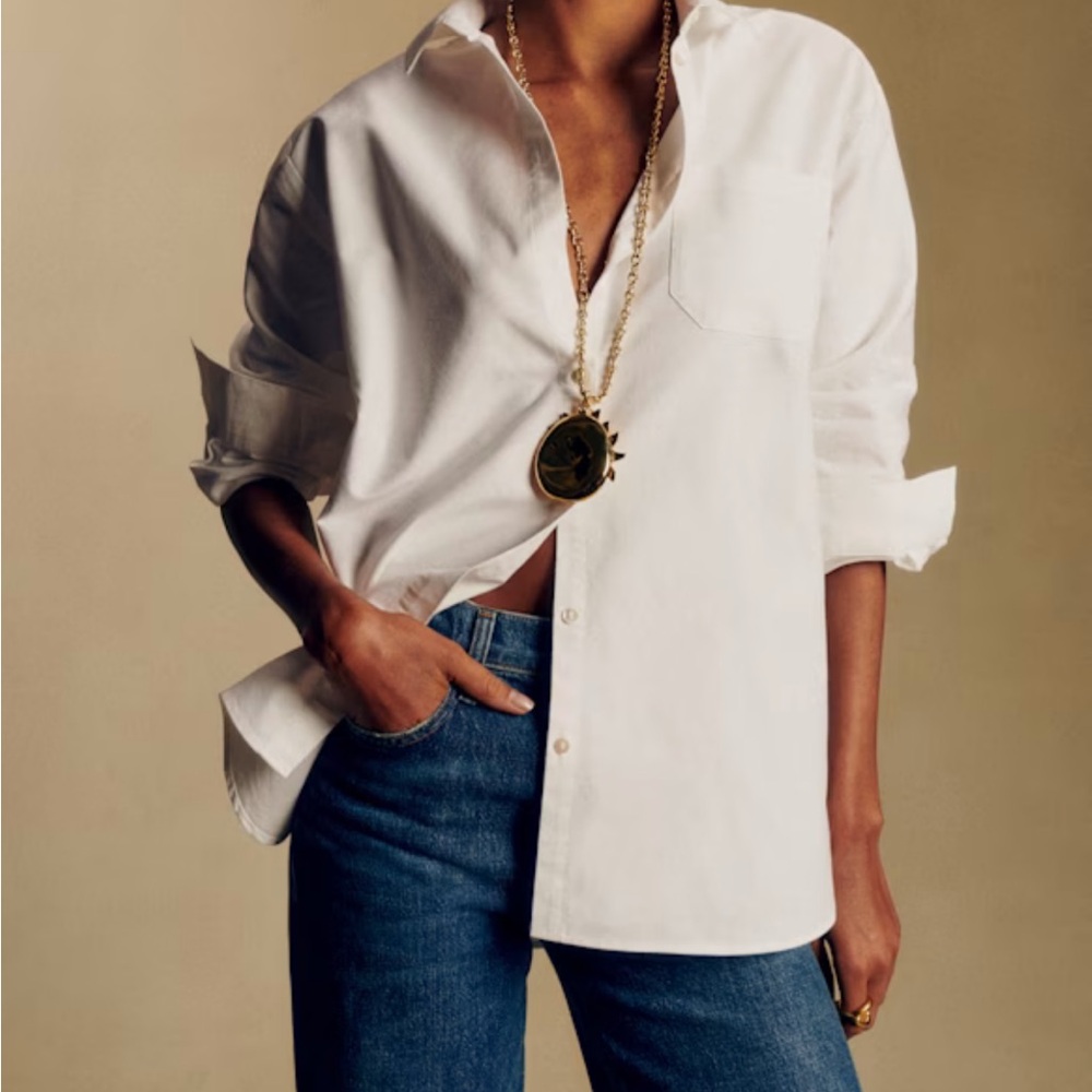 Sezane Max Shirt, Casual White, size 2